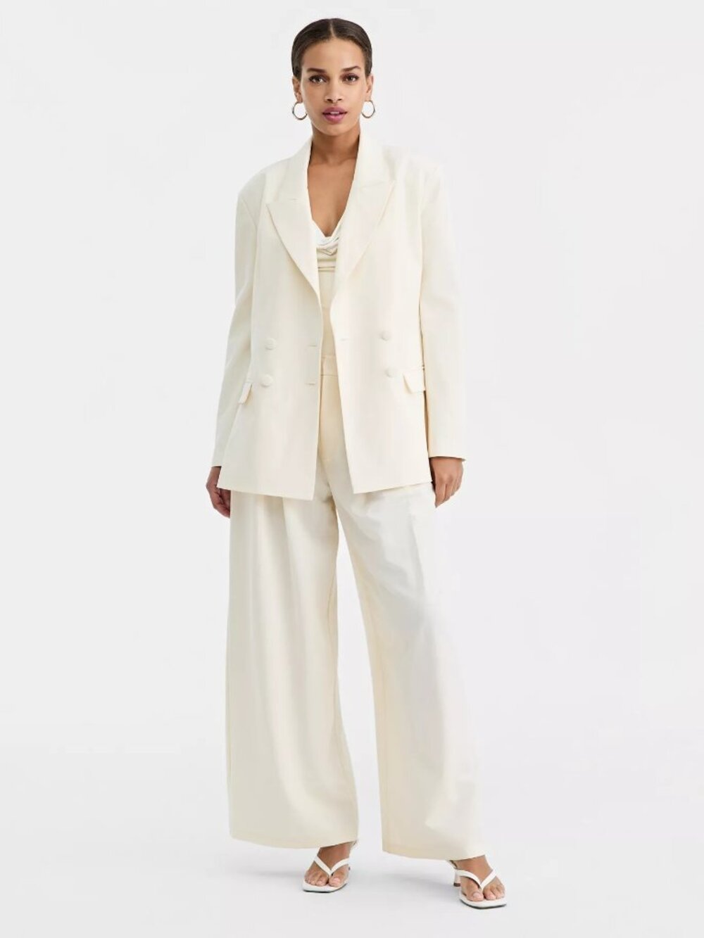 Blazer by BAR III eggnog double-breasted notch collar with pockets NW$70T